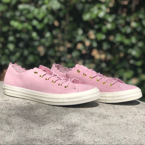 Converse CTAS OX Frilly Thrills Suede Sneakers - Picture 7 of 10